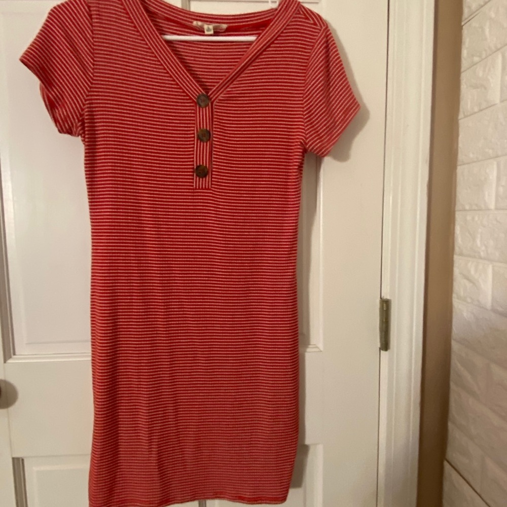 Striped Fitted T shirt Dress